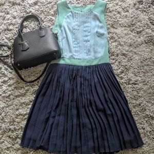 Chelsea 28 Blue Chiffon Pleated Dress